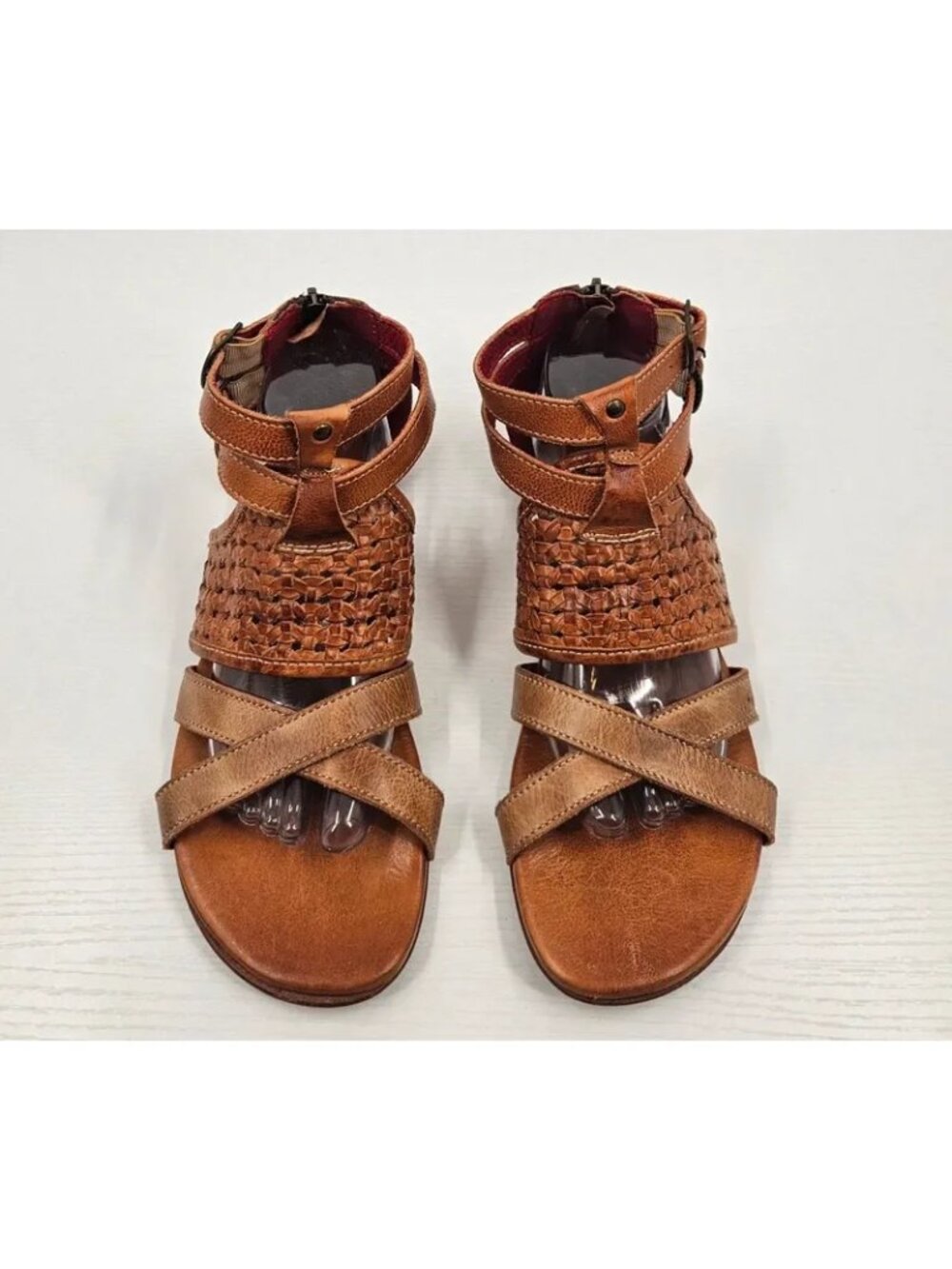 Bed|Stu Genuine Leather Woven Gladiator Sandals Women’s Size 11 Back Zip